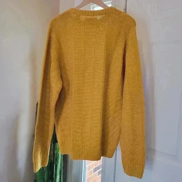 NWOT Chaps Dark Mustard Yellow Cable Knit Heavyweight Sweater, Size XL - Picture 7 of 9